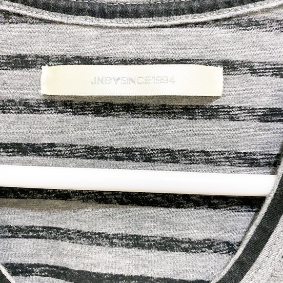 JNBY Striped Crew Neck T Shirt Black Grey M - Picture 3 of 7